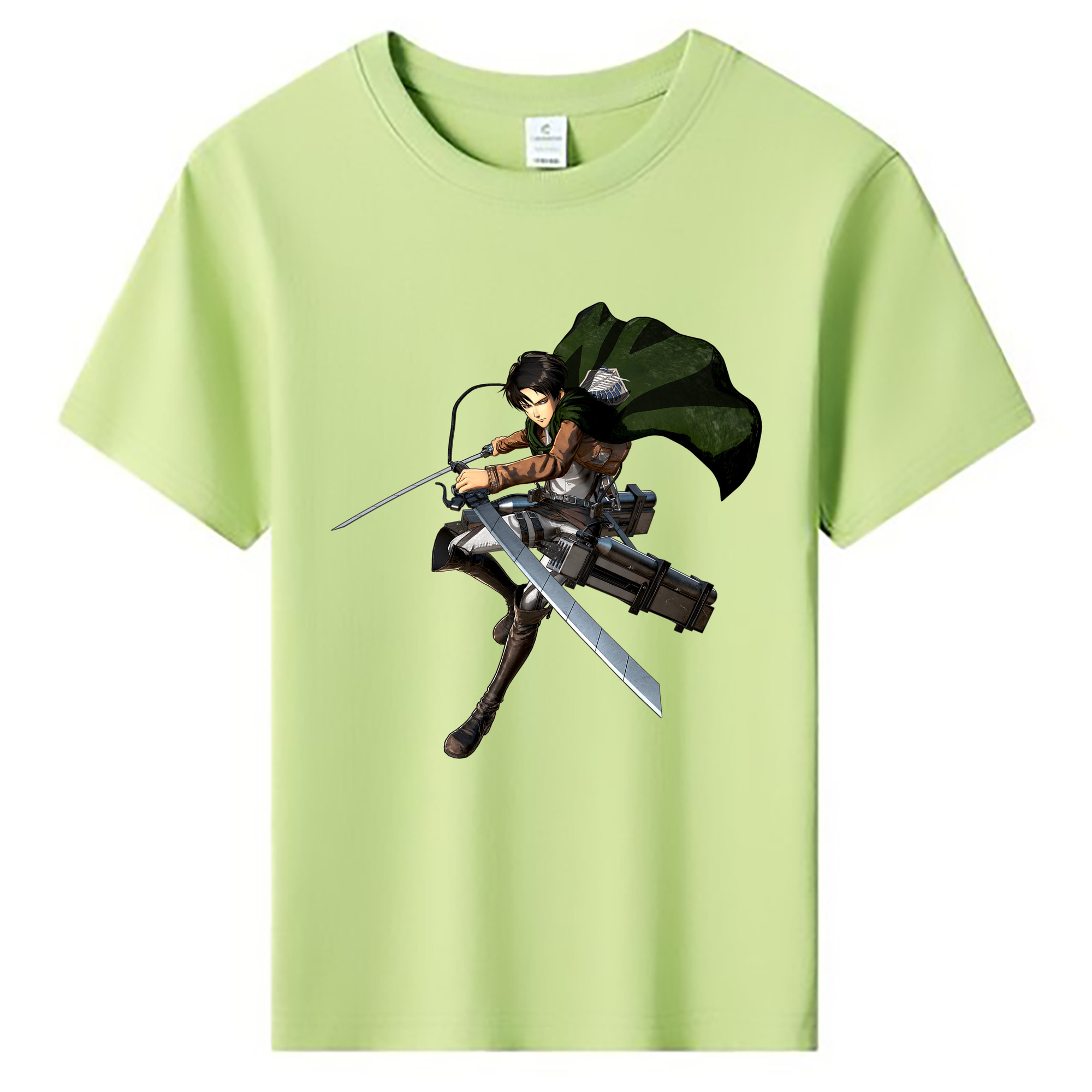 （画像用） 進撃の巨人 リヴァイ·アッカーマン Attack on Titan Levi Ackerman 綿100％キッズTシャツ（フロントプリント）